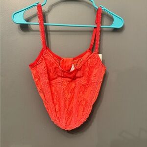 Women's Red Lace corset top